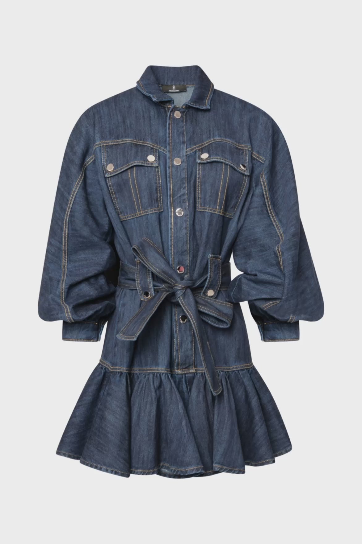 Mini dress regular fit made in denim with middle wash