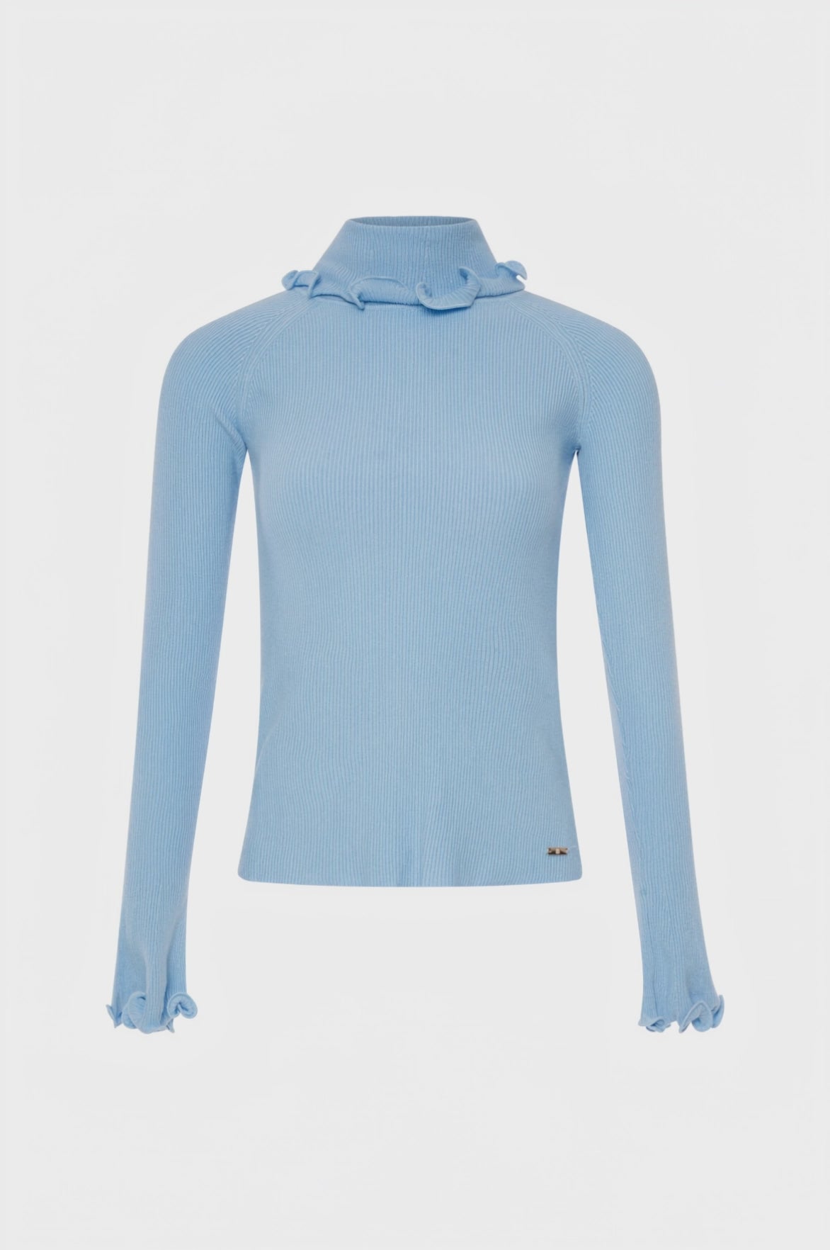 Knitwear slim fit with frills at the bottom