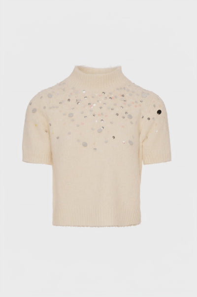 Knitwear cropped with shiny applications