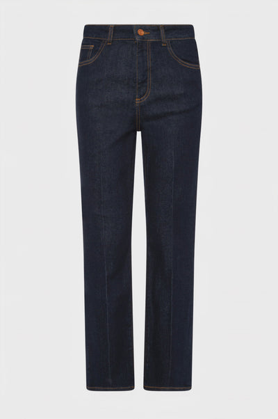 Jeans cropped made in denim with raw wash