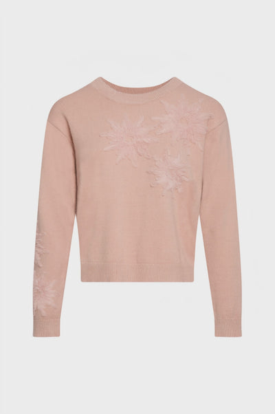 Knitwear regular fit with flowery applications