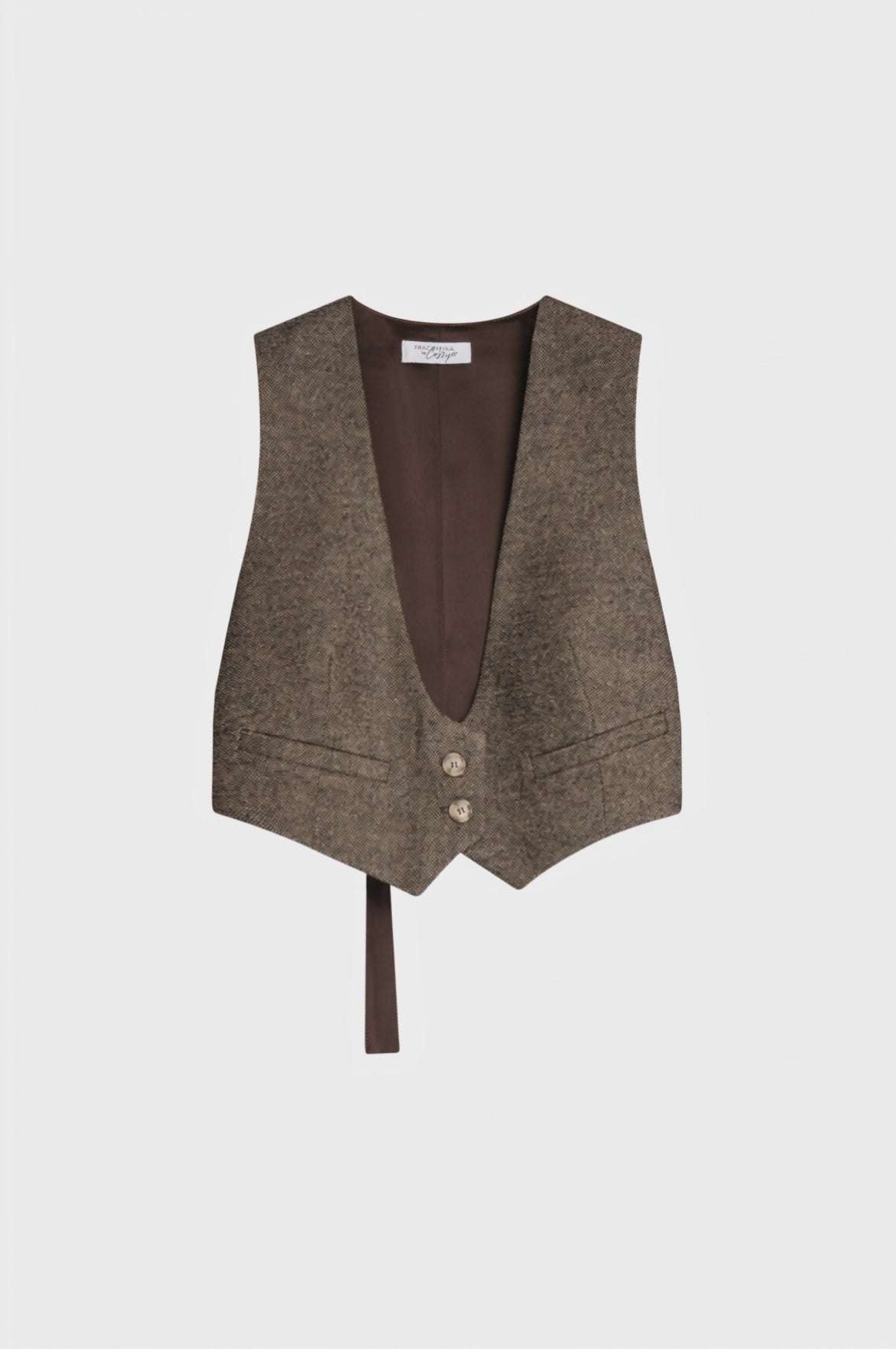 Gilet slim fit single breasted with wool
