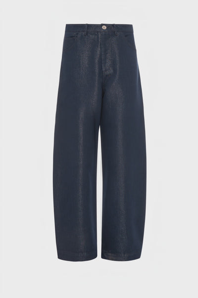 Jeans carrot balloon fit made in denim with coating effect