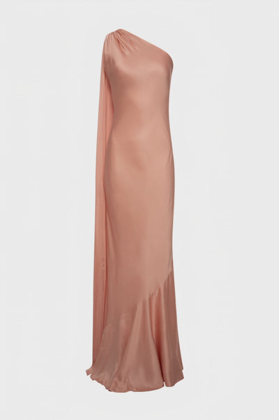 Long sleeveless dress made in satin