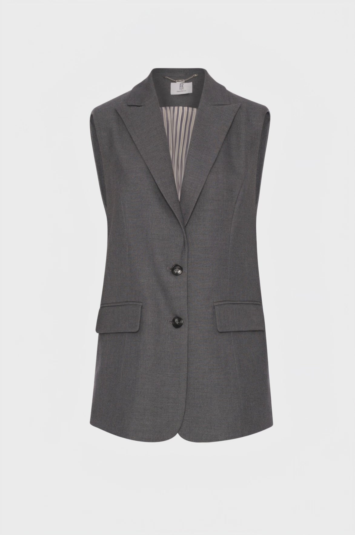 Long gilet regular fit single breasted