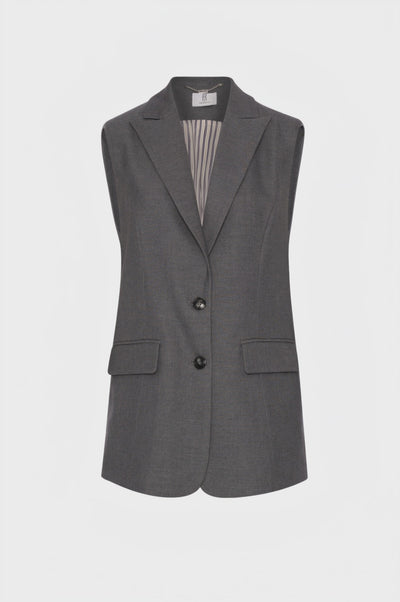 Long gilet regular fit single breasted