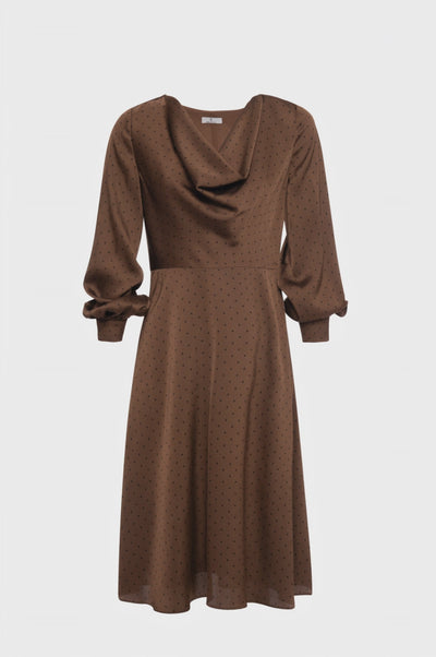 Dress regular fit middle length with polka dots pattern