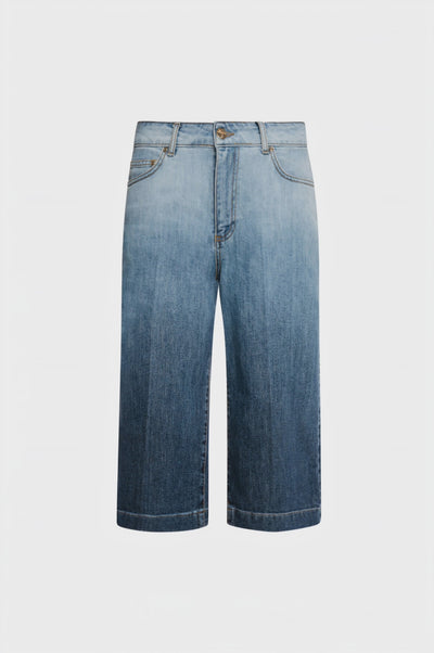 Jeans cropped made in denim with fading wash
