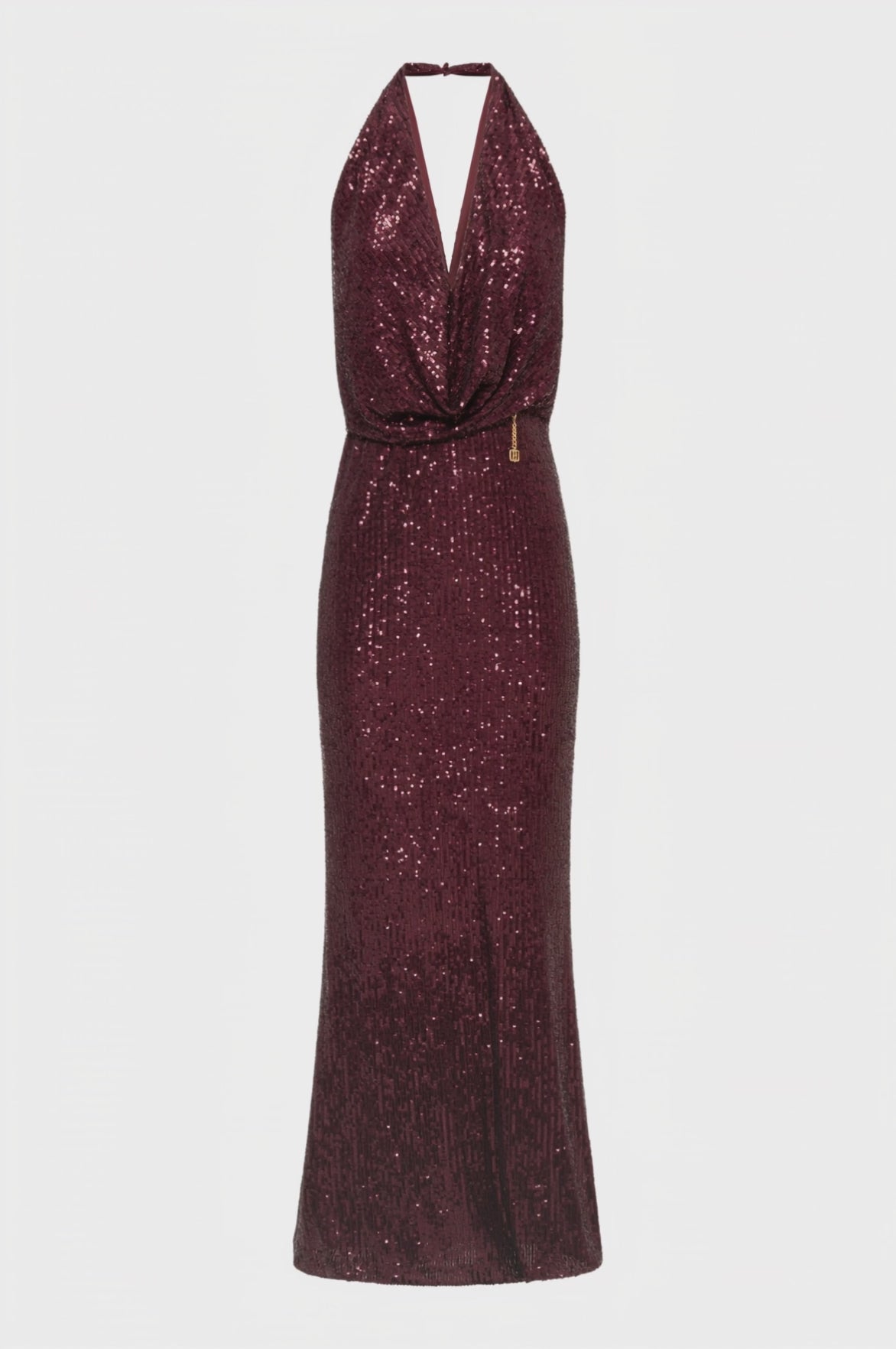 Long sleeveless dress with sequins
