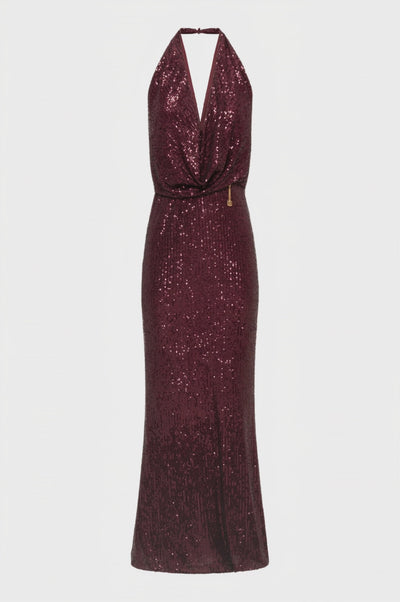 Long sleeveless dress with sequins