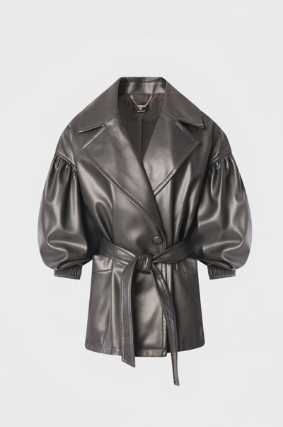 Jacket regular fit made in fake leather