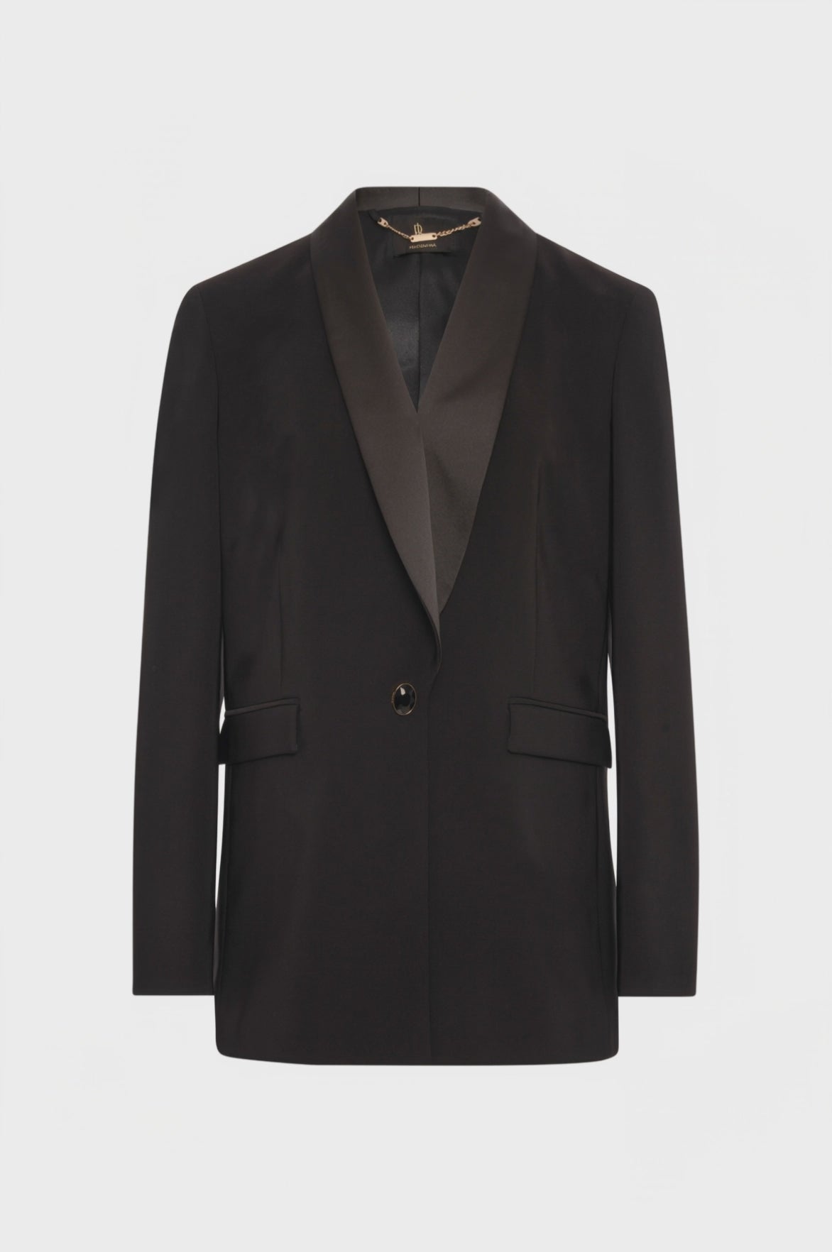Long blazer jacket regular fit single breasted