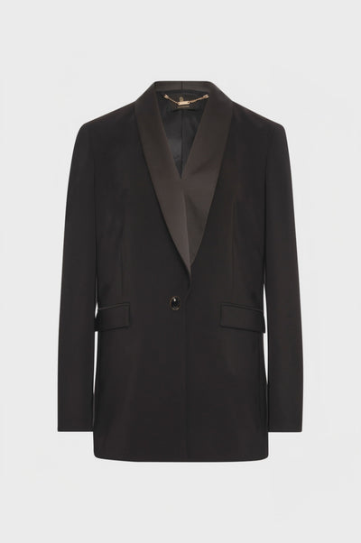 Long blazer jacket regular fit single breasted