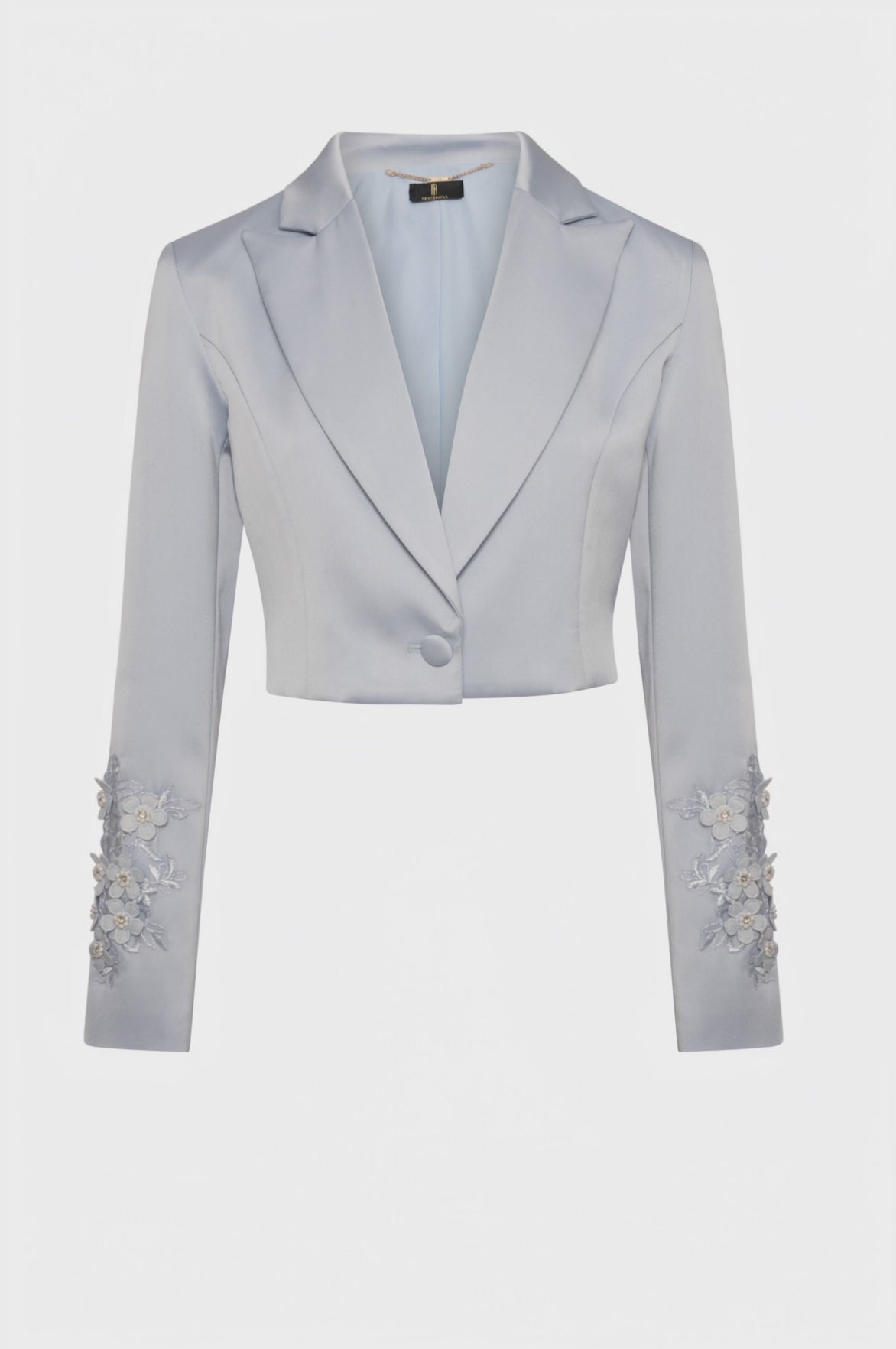 Blazer jacket cropped made in satin