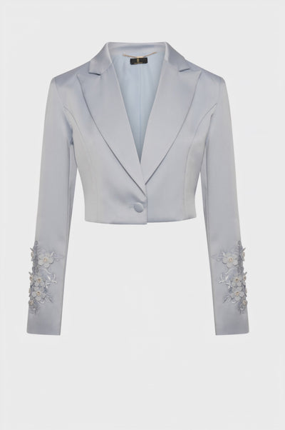 Blazer jacket cropped made in satin