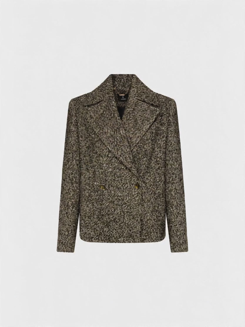 Coat regular fit double breasted made in tweed