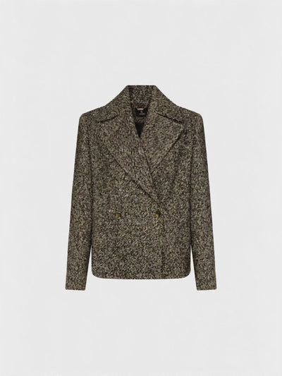 Coat regular fit double breasted made in tweed