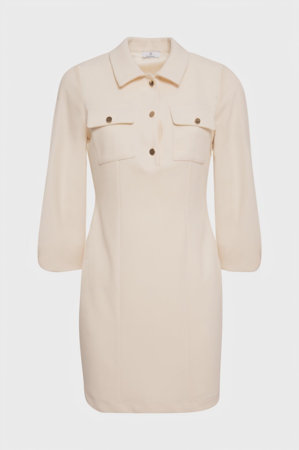 Mini dress slim fit with polo style collar neck