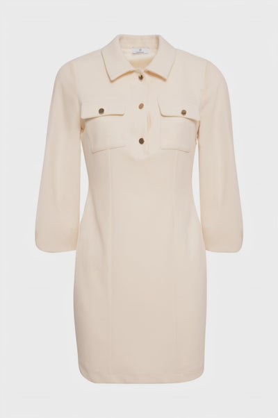 Mini dress slim fit with polo style collar neck