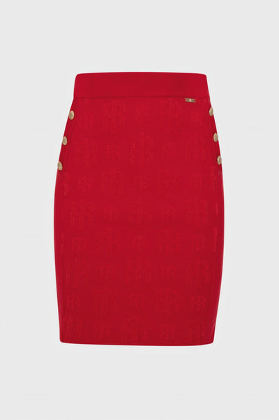Knitted mini skirt slim fit with monogram