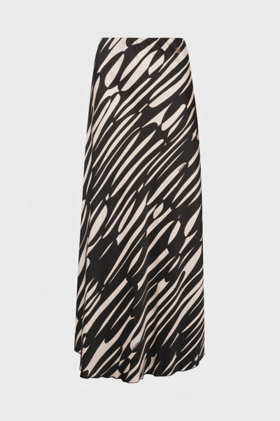 Long flare skirt with conceptual pattern