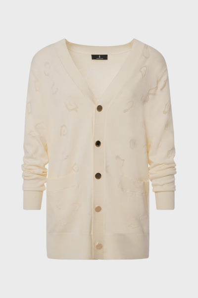 Knitted cardigan regular fit with animalier pattern