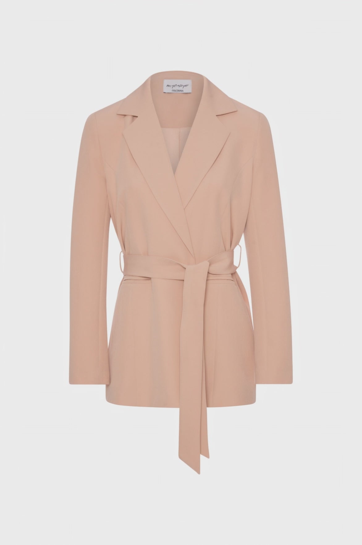 Blazer jacket regular fit double breasted with sash at the waist