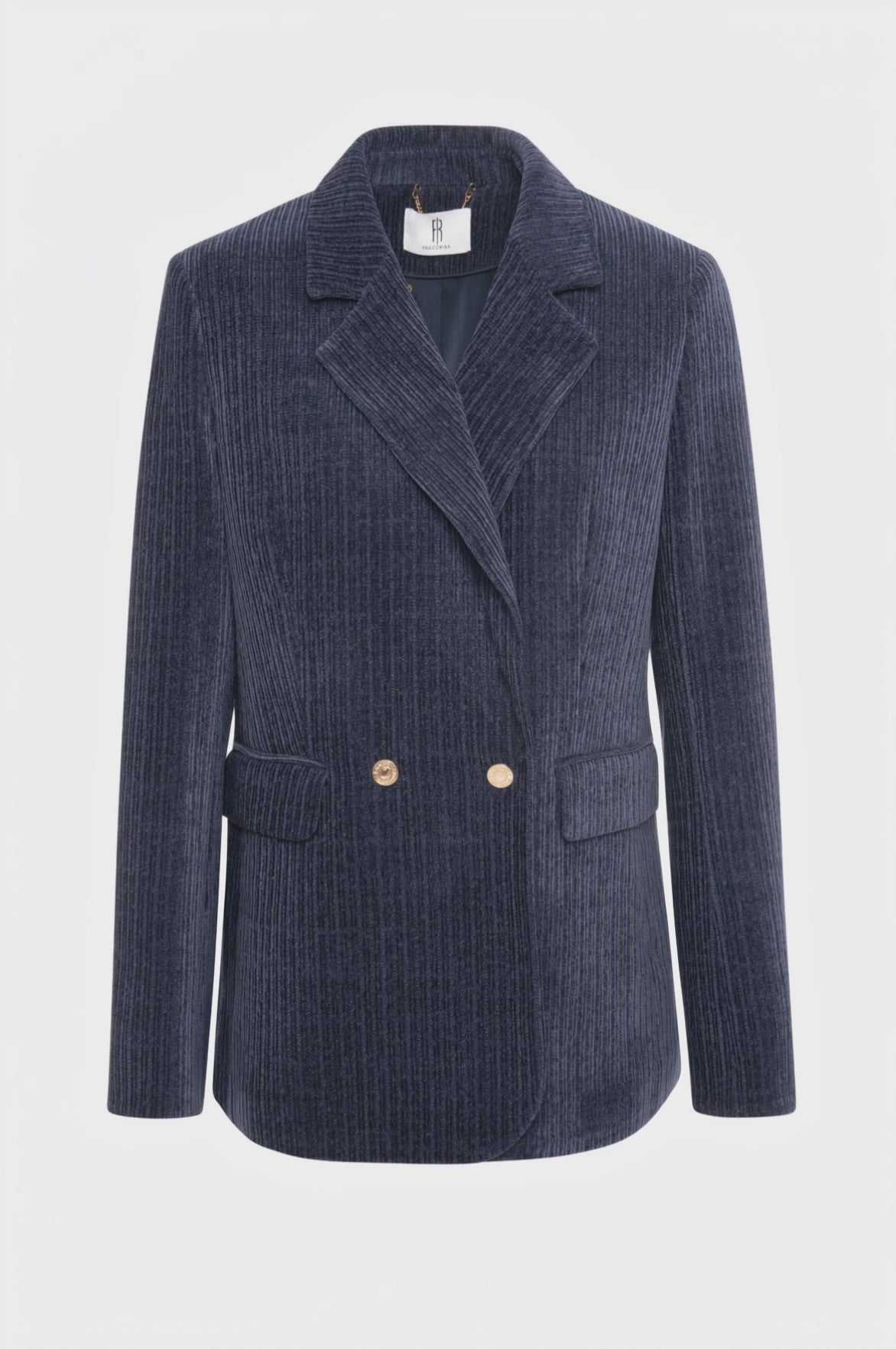 Long blazer jacket regular fit single breasted made in velvet