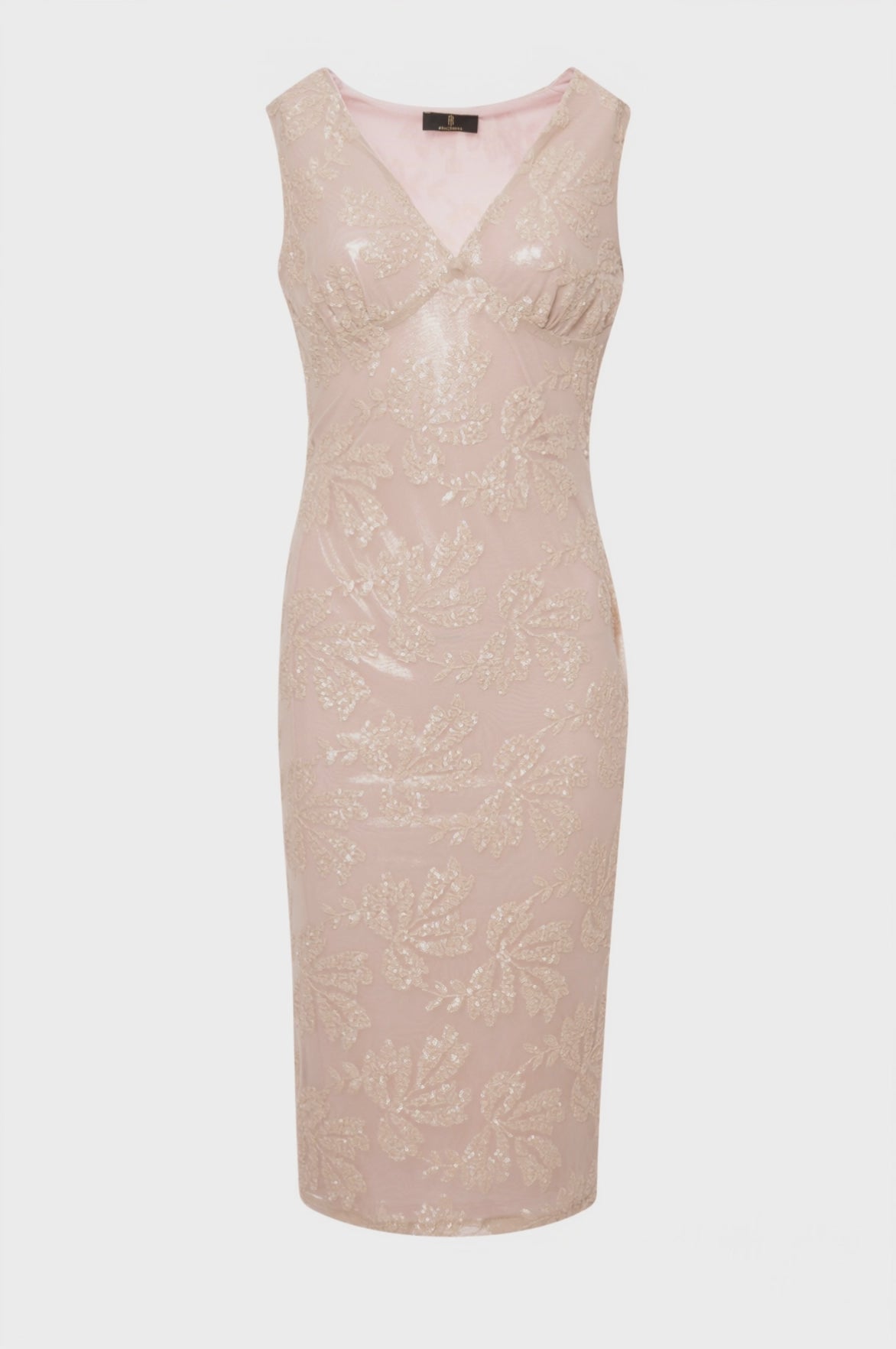 Dress slim fit middle length with embroideries