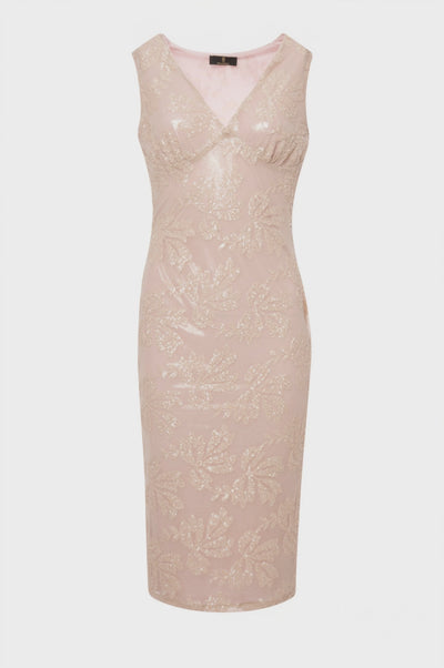 Dress slim fit middle length with embroideries