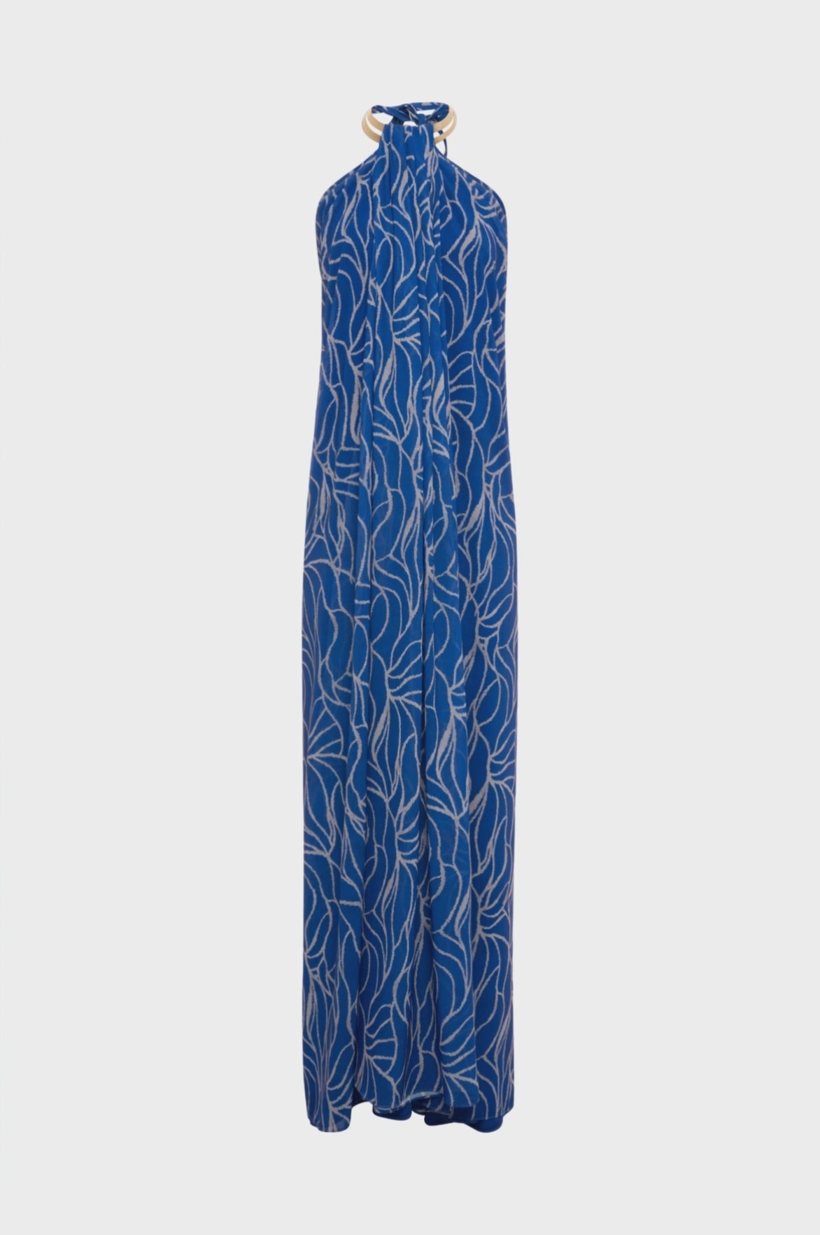 Long sleeveless dress with pattern