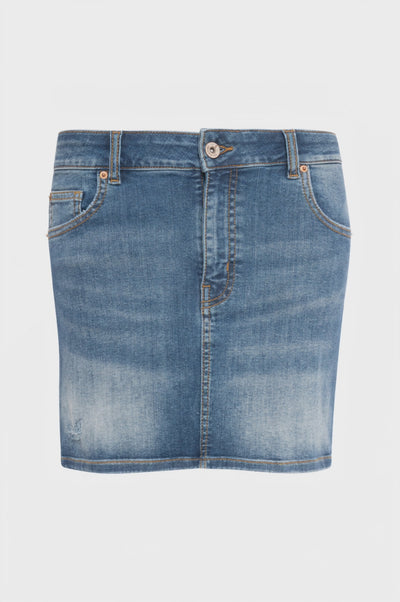 Mini skirt slim fit made in denim with middle wash