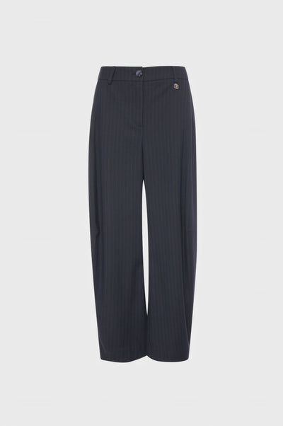 Jeans carrot balloon fit made in pinstriped fabric