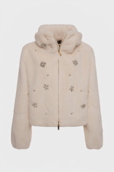 Jacket regular fit made in fake fur