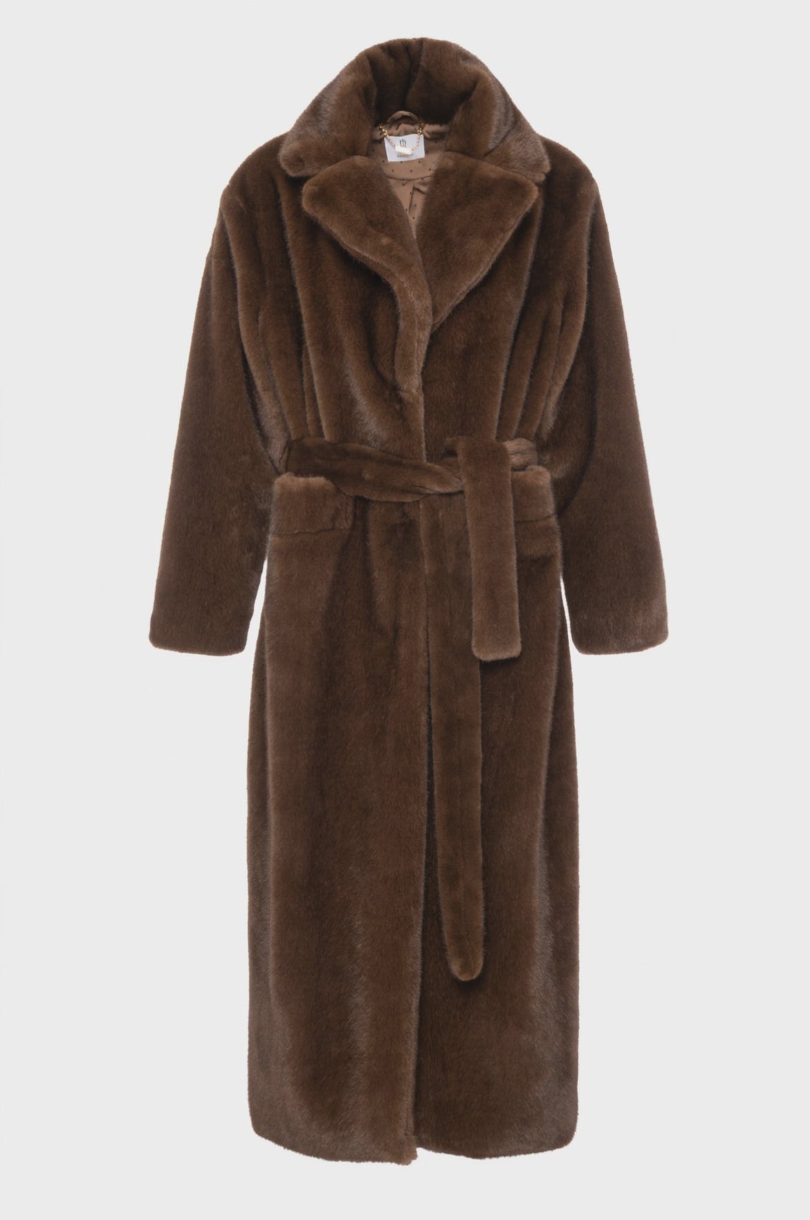 Long jacket regular fit made in fake fur