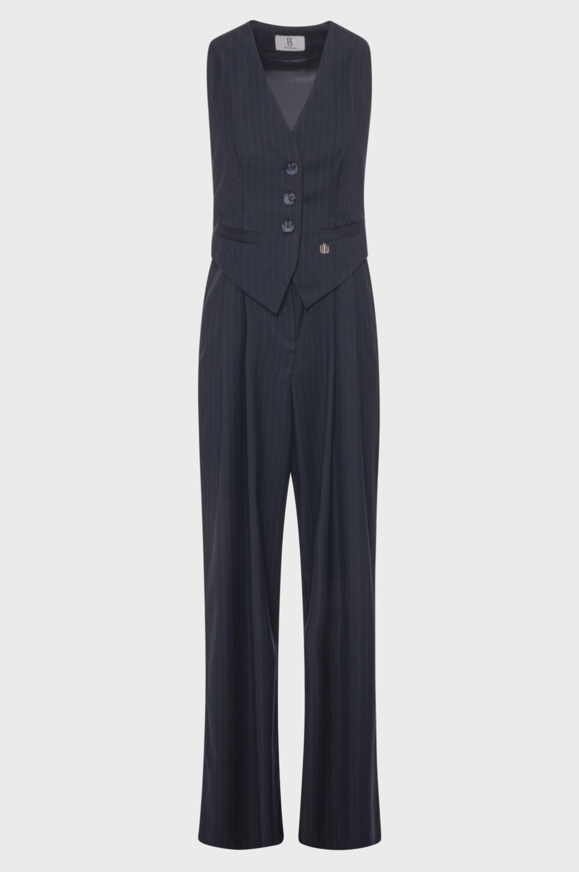 Overall regular fit made in pinstriped fabric