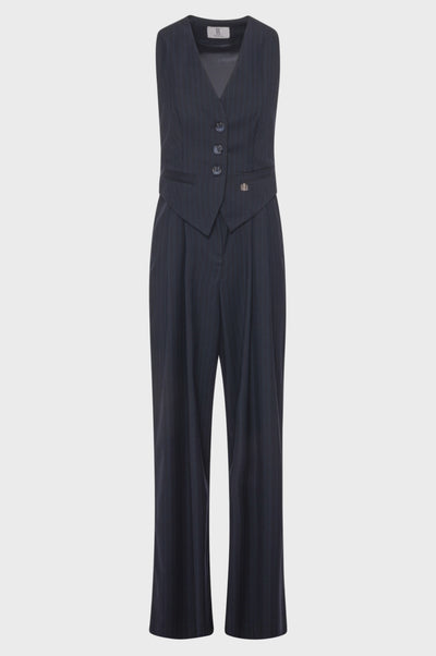 Overall regular fit made in pinstriped fabric