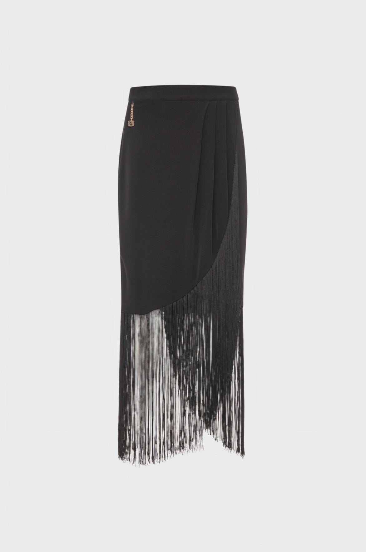 Long skirt regular fit with fringes at the bottom