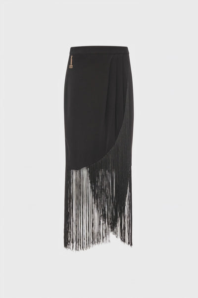 Long skirt regular fit with fringes at the bottom