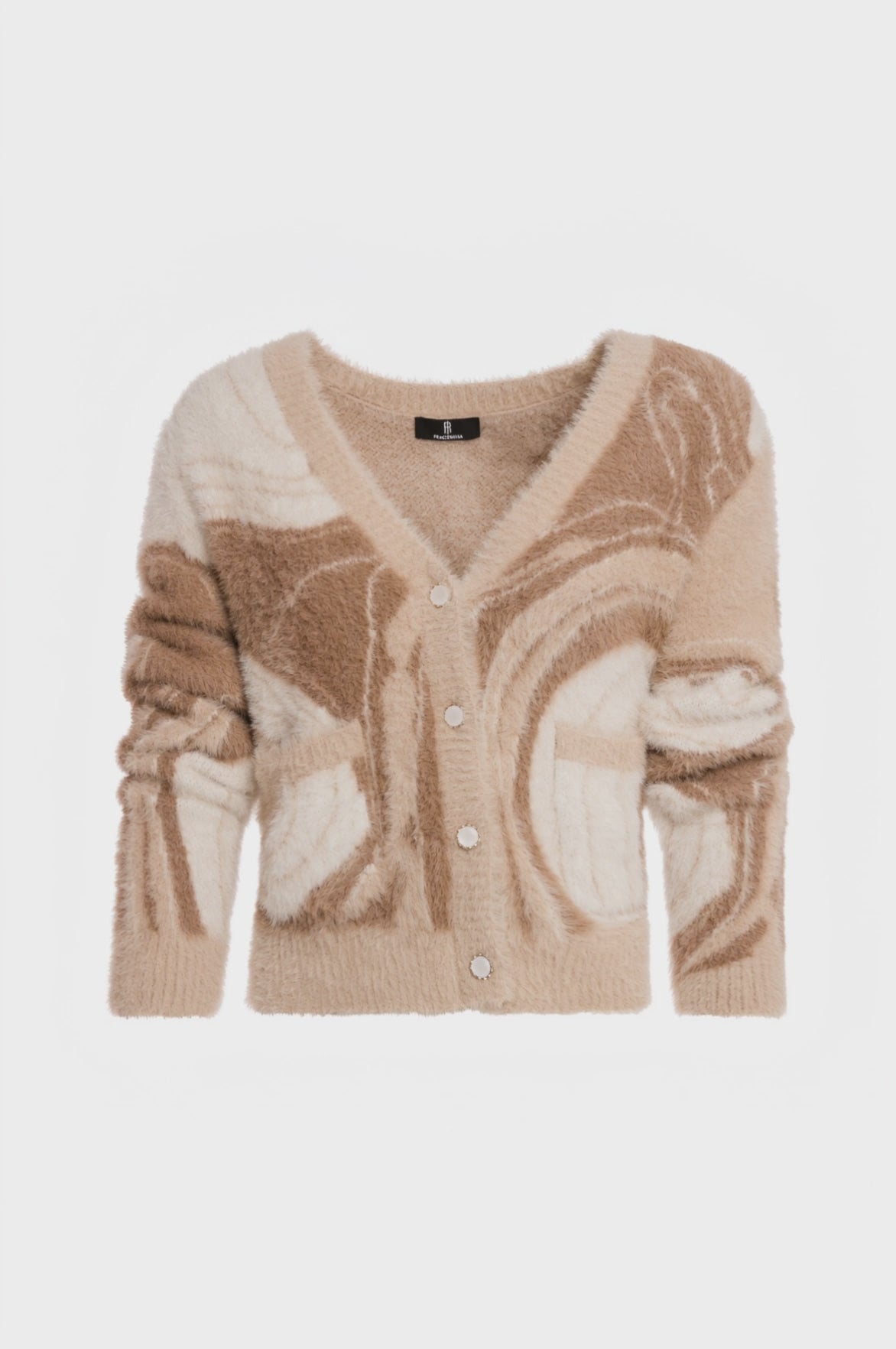 Knitted cardigan regular fit with jacquard effect