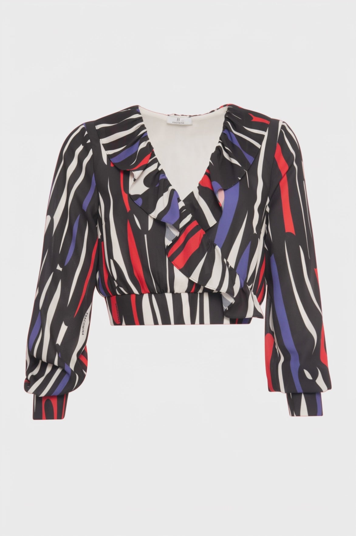 Blouse cropped with conceptual pattern