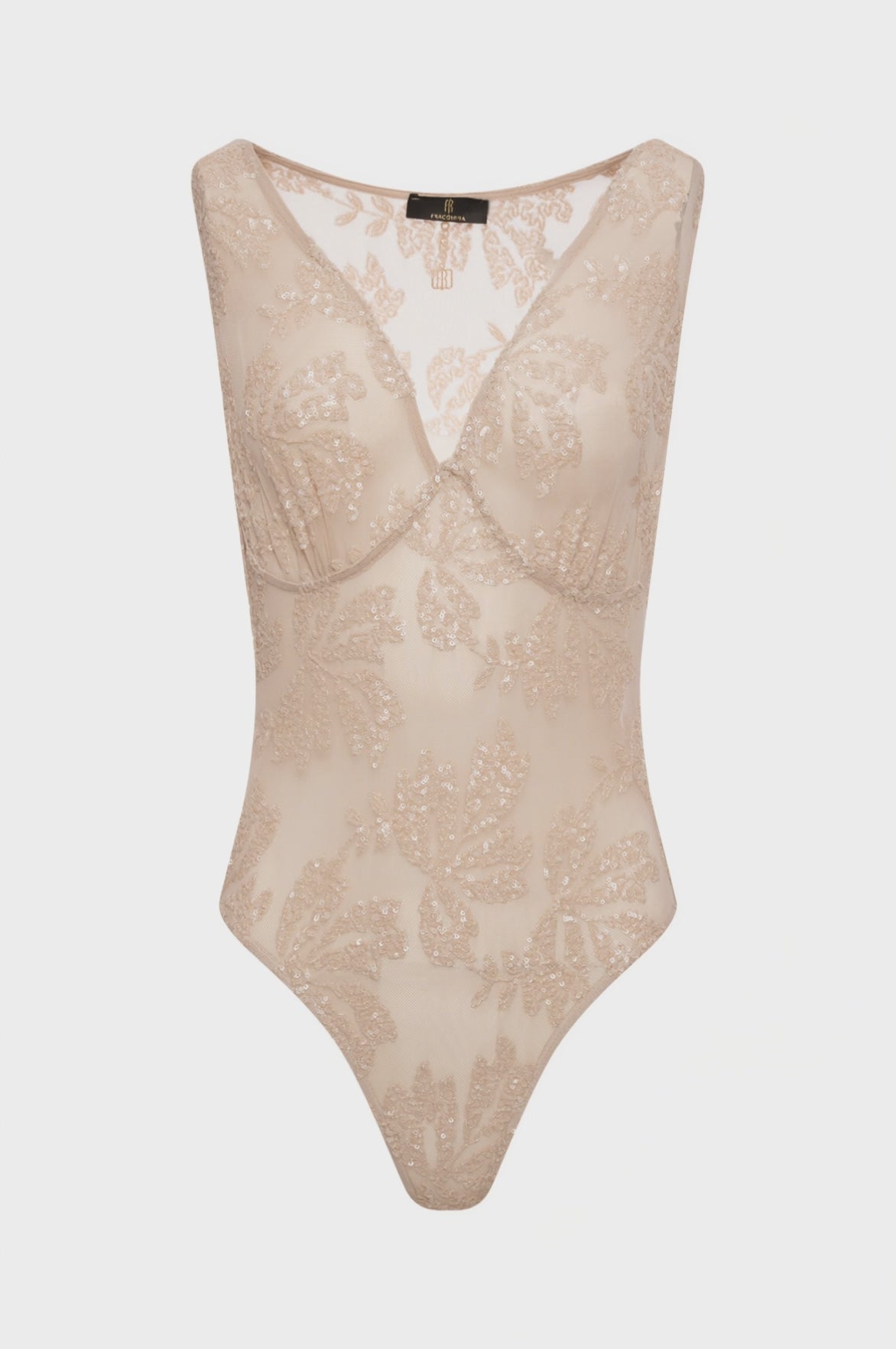 Sleeveless body slim fit with embroideries