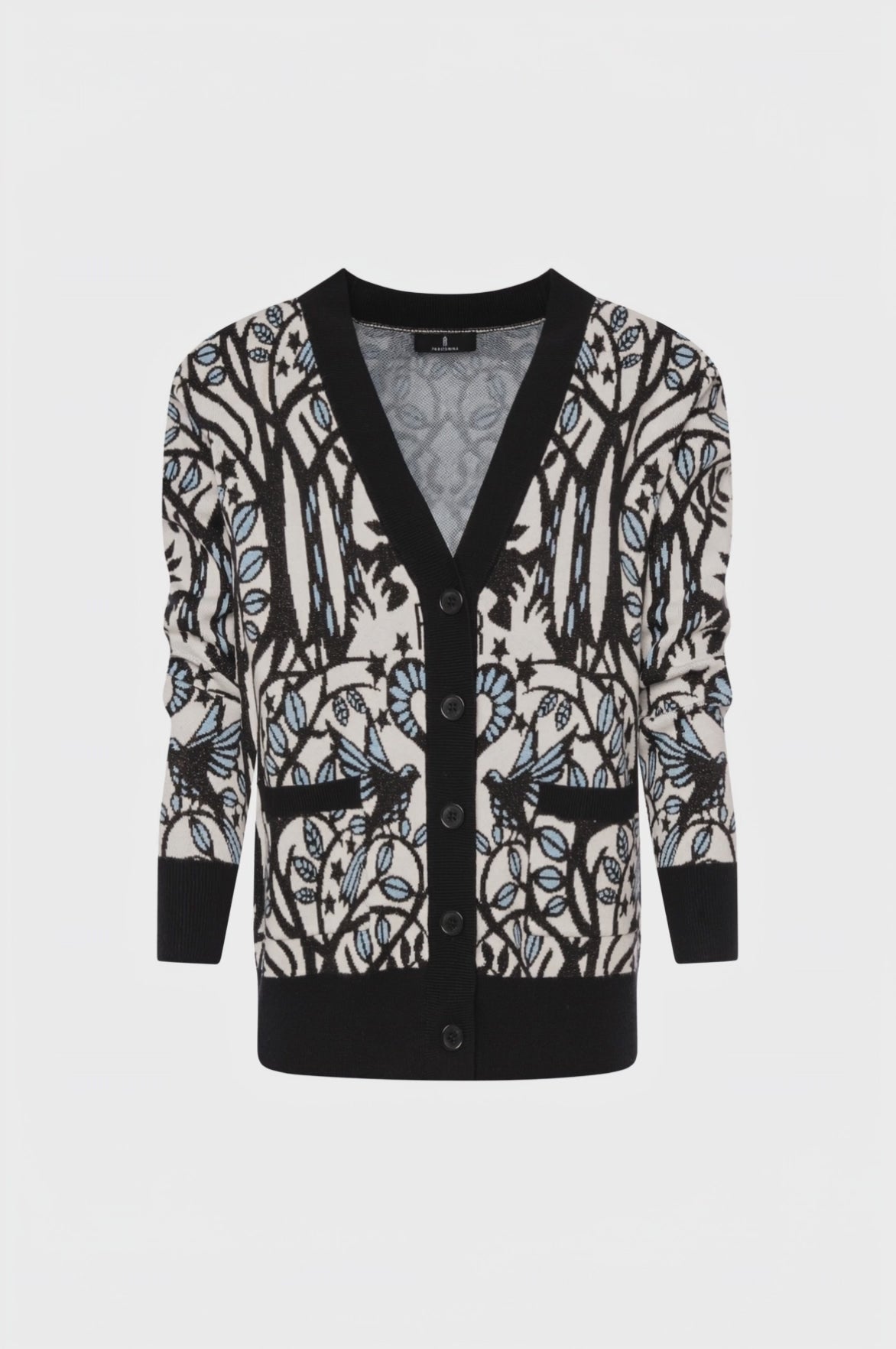 Knitted cardigan regular fit with jacquard effect