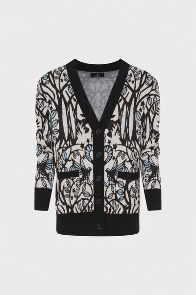Knitted cardigan regular fit with jacquard effect