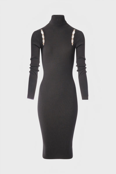 Knitted dress slim fit middle length