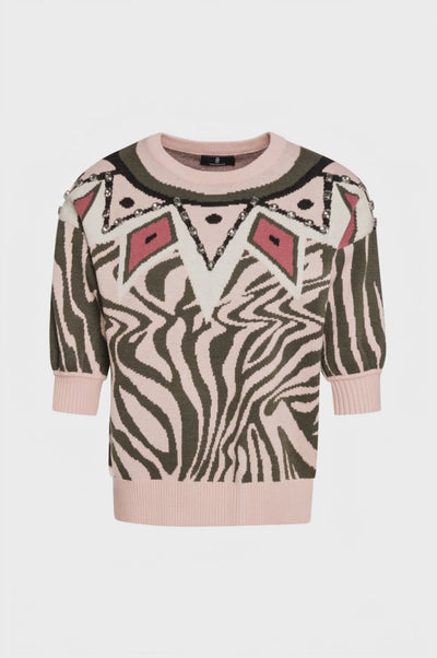 Knitwear regular fit with animalier jacquard effect