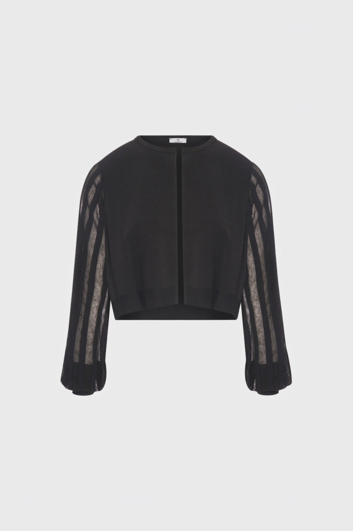 Knitted cardigan regular fit with long sleeves made with plissè effect fabric