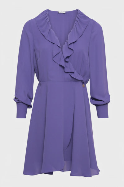 Mini dress with long sleeves made in georgette