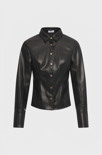 Shirt slim fit made in fake leather