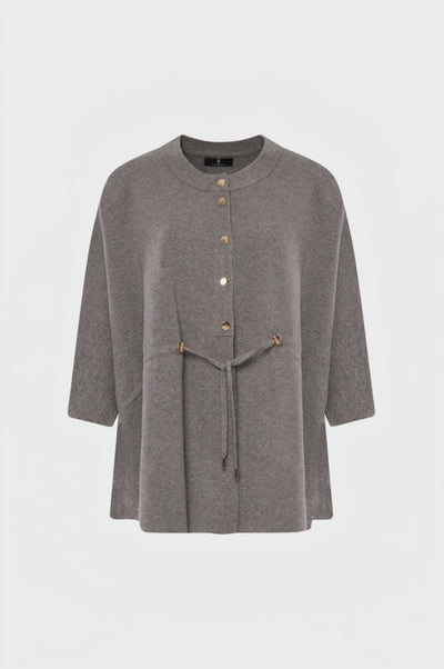 Knitted cardigan over fit with cloak style